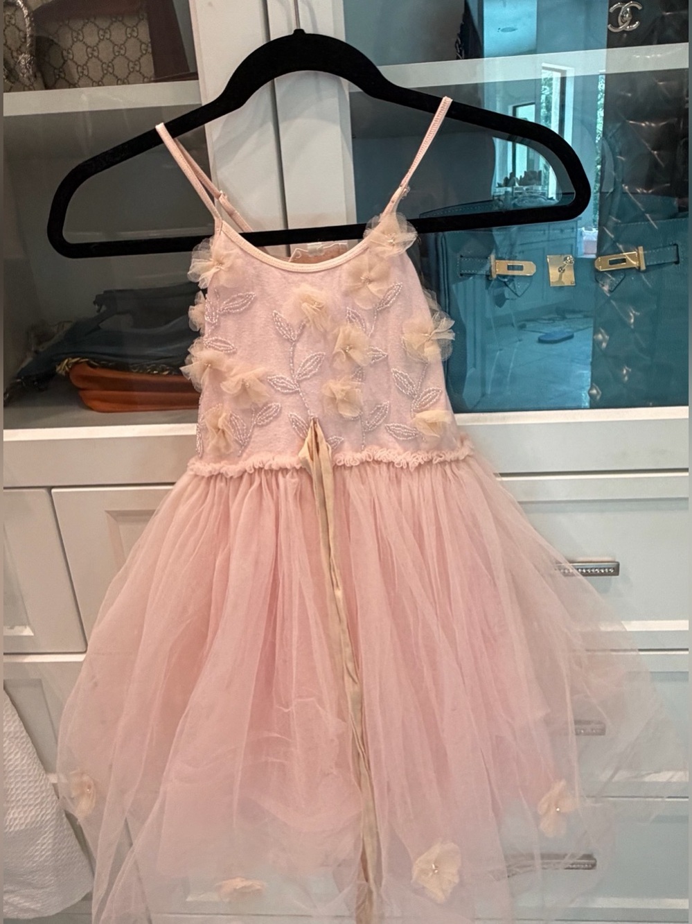 Tutu Du Monde Pale Pink Tulle Floral Applique Party Dress